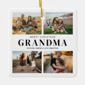 Frohe Weihnachten Oma 4 Foto Collage Keramikornament (Vorderseite)