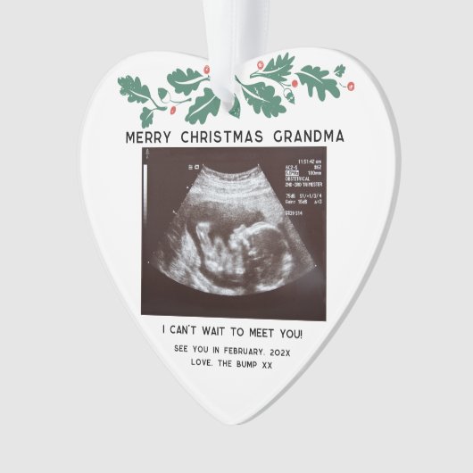 Frohe Weihnachten Oma Baby Scan Keepake Ornament (Vorderseite)