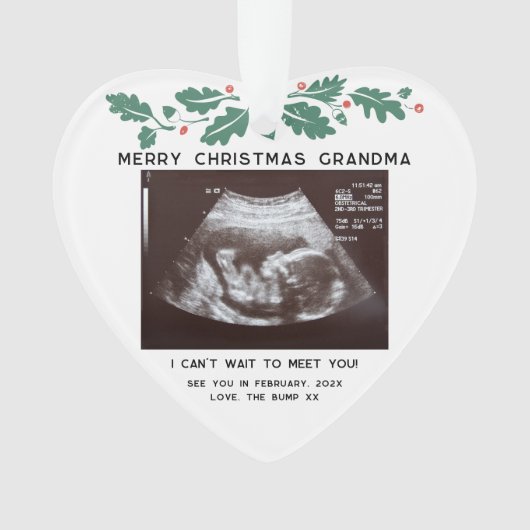 Frohe Weihnachten Oma Baby Scan Keepake Ornament (Vorderseite)