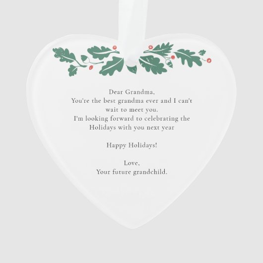 Frohe Weihnachten Oma Baby Scan Keepake Ornament (Rückseite)