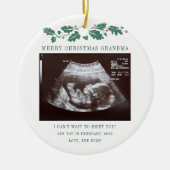 Frohe Weihnachten Oma Baby Ultrasound Keramik Ornament (Vorne)