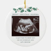 Frohe Weihnachten Oma Baby Ultrasound Keramik Ornament (Hinten)
