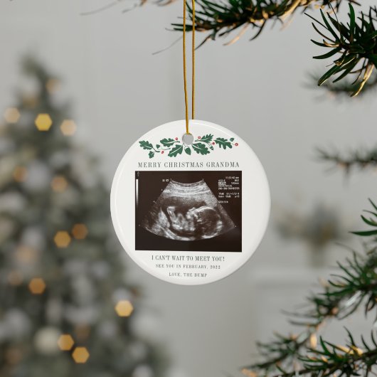 Frohe Weihnachten Oma Baby Ultrasound Keramik Ornament