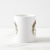 Frohe Weihnachten Oma | Blumenstrauß mit Gold Kaffeetasse (Mittel)
