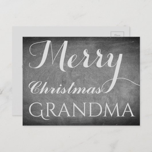 Frohe Weihnachten Oma Chalkboard Typografie (Vorne/Hinten)