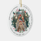 Frohe Weihnachten Oma Foto Holiday Keramik Ornament (Rechts)