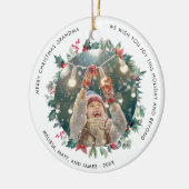 Frohe Weihnachten Oma Foto Holiday Keramik Ornament (Links)