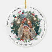 Frohe Weihnachten Oma Foto Holiday Keramik Ornament (Hinten)