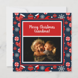 Frohe Weihnachten Oma Foto Holiday Pattern