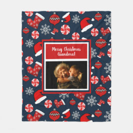 Frohe Weihnachten Oma Foto Holiday Pattern Fleecedecke