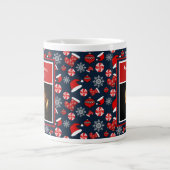 Frohe Weihnachten Oma Foto Holiday Pattern Jumbo-Tasse (Vorderseite)