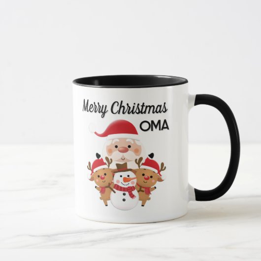 Frohe Weihnachten OMA Geschenk Tasse (Rechts)