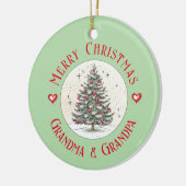 Frohe Weihnachten Oma & Opa Geschenk, Foto Keramik Ornament (Links)