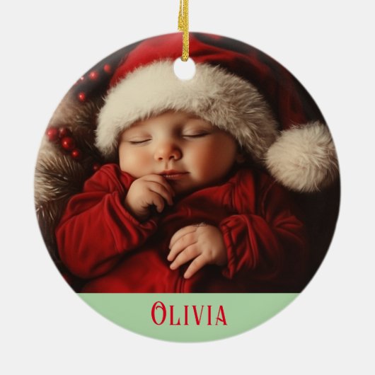 Frohe Weihnachten Oma & Opa Geschenk, Foto Keramik Ornament (Hinten)