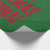 Frohe Weihnachten Oma Red Stars Typografie Green Geschenkpapier (Ecke)