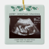 Frohe Weihnachten Oma Schwangerschaft Ultrasound F Keramikornament (Vorderseite)