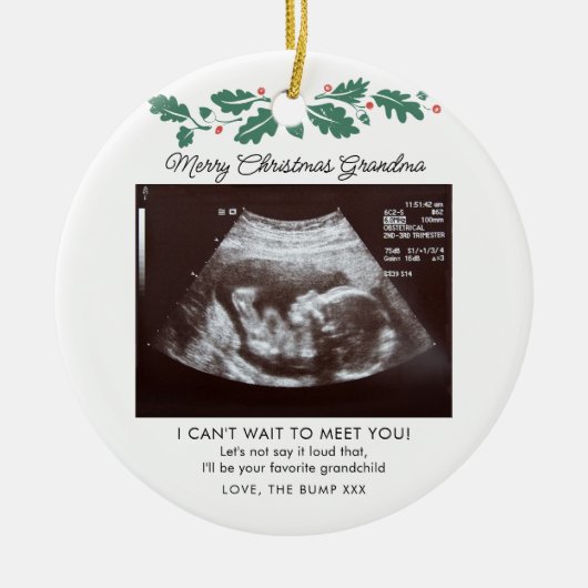 Frohe Weihnachten Oma Schwangerschaft Ultrasound Keramik Ornament (Vorne)