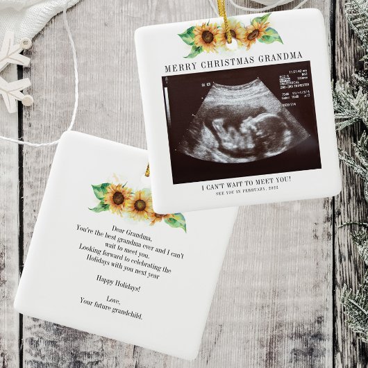 Frohe Weihnachten Oma Sonnenblume Ultrasound Foto Keramikornament