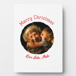 Frohe Weihnachten Oma Tochter Foto Kreis Fotoplatte