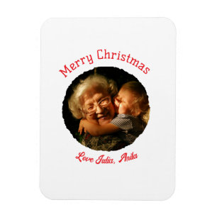 Frohe Weihnachten Oma Tochter Foto Kreis Magnet