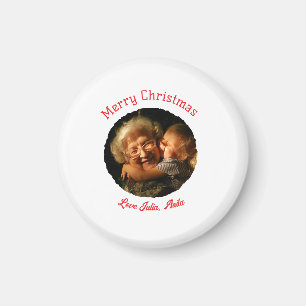 Frohe Weihnachten Oma Tochter Foto Kreis Magnet