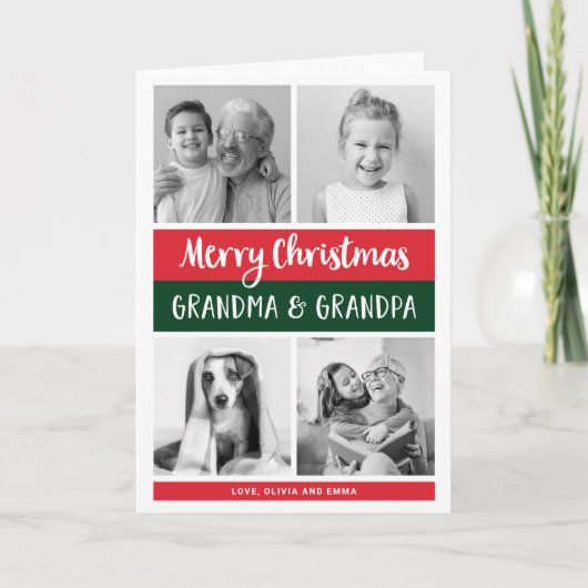 Frohe Weihnachten Oma und Opa | Foto Grid (Vorderseite)
