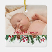 Frohe Weihnachten Oma und Opa Keepake Keramikornament (Vorderseite)