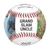 Frohe Weihnachten Onkel Foto Baseball (Vorderseite)