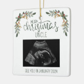 Frohe Weihnachten Onkel Ultrasound Foto Keramikornament (Links)