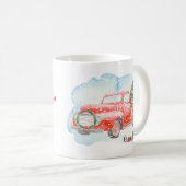 Frohe Weihnachten Opa RED TRUCK Personalisiert Kaffeetasse (VorderseiteRechts)