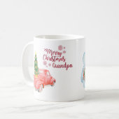 Frohe Weihnachten Opa RED TRUCK Personalisiert Kaffeetasse (Vorderseite Links)