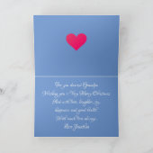 Frohe Weihnachten Opa Simple Personalisiert Blue Karte (Innenseite)