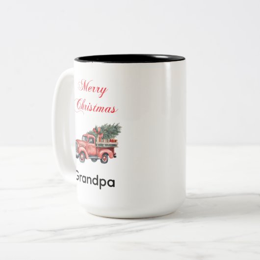Frohe Weihnachten Opa Zweifarbige Tasse (Vorderseite Links)