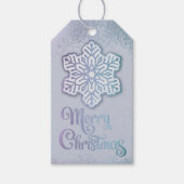 Frohe Weihnachten Opaleszenz Lila Schneeflocke Geschenkanhänger (Vorderseite)