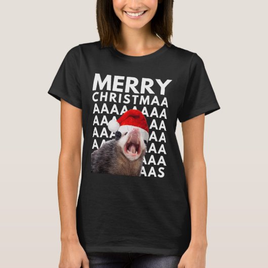 Frohe Weihnachten Opossum Schreien Spaß Männer Fra T-Shirt (Vorderseite)