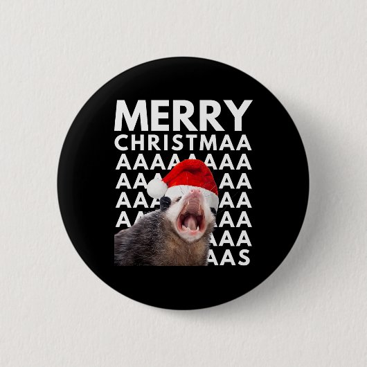 Frohe Weihnachten Opossum Schreiender Spaß Männer Button (Vorderseite)