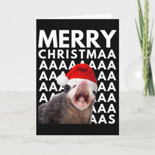 Frohe Weihnachten Opossum Schreiender Spaß Männer  Karte
