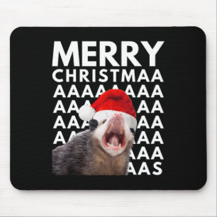 Frohe Weihnachten Opossum Schreiender Spaß Männer Mousepad