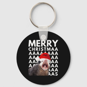 Frohe Weihnachten Opossum Schreiender Spaß Männer  Schlüsselanhänger