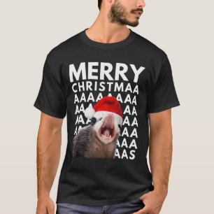 Frohe Weihnachten Opossum Schreiender Spaß Männer T-Shirt