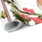 Frohe Weihnachten Orange Bird Urlaub Geschenkpapier (Rolleneckpunkt)