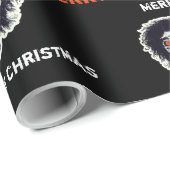 Frohe Weihnachten Orange Eyes Zombie Geschenkpapier (Rolleneckpunkt)