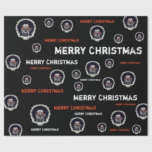 Frohe Weihnachten Orange Eyes Zombie Geschenkpapier (Flach)