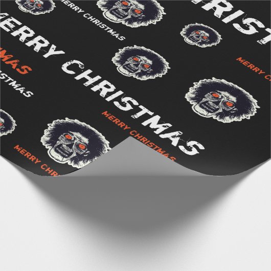 Frohe Weihnachten Orange Eyes Zombie Geschenkpapier (Ecke)