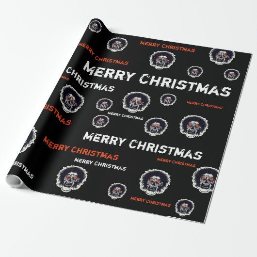 Frohe Weihnachten Orange Eyes Zombie Geschenkpapier (Ungerollt)