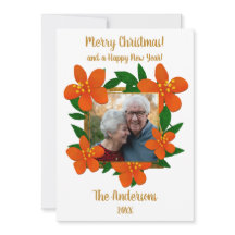 Frohe Weihnachten | Orange Red Florals Foto