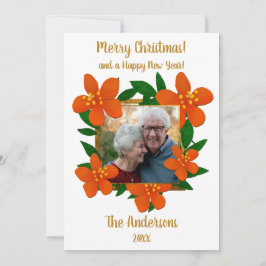 Frohe Weihnachten | Orange Red Florals Foto