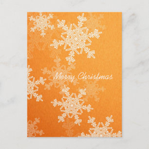 Frohe Weihnachten Orange Weiße Schneeflocken Minim