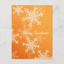 Frohe Weihnachten Orange White Snowflakes Minimali