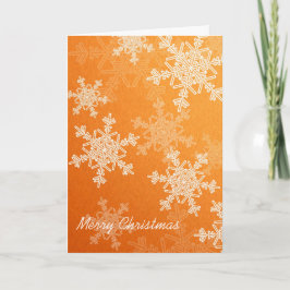 Frohe Weihnachten Orange White Snowflakes Minimali